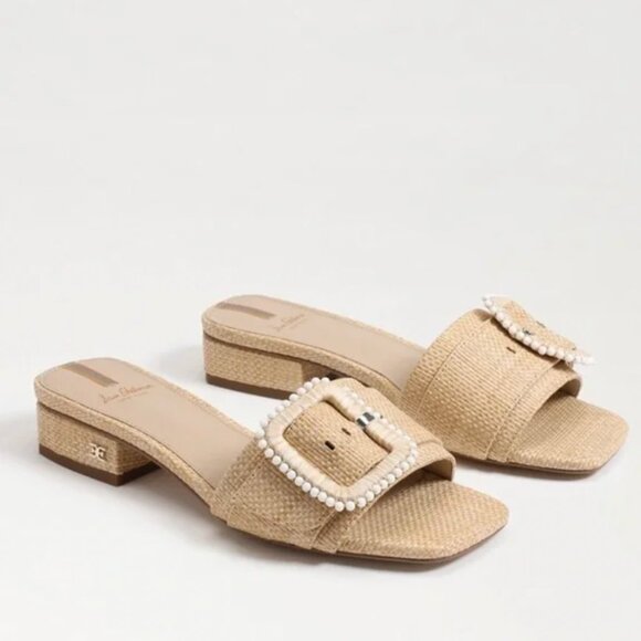 NEW Sam Edelman Deacon BEAD Beechwood Women’s Size 7.5 Slide Sandals - Picture 1 of 14
